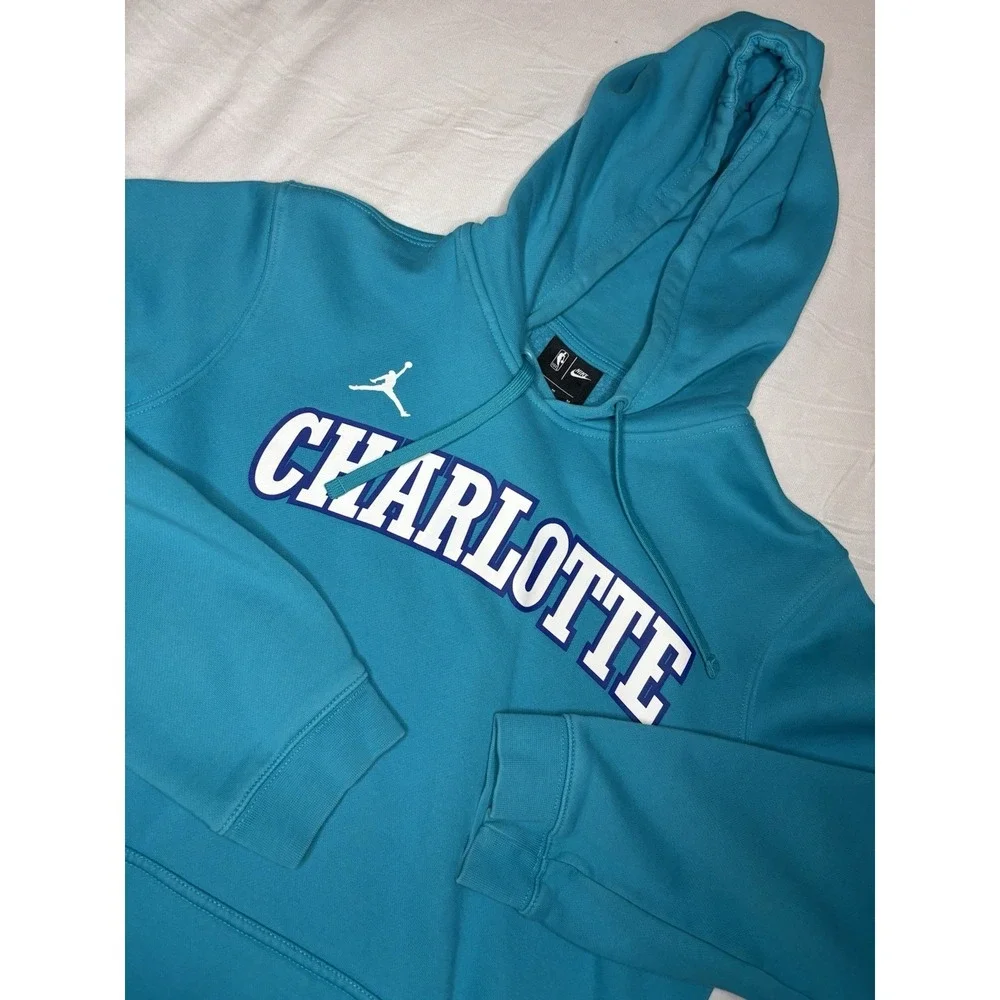 JORDAN‎ Charlotte Hornets Men's Pullover Hoodie Sweatshirt Nike NBA Medium Teal